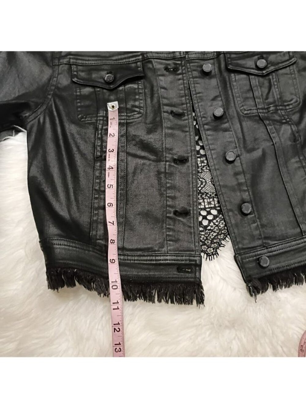 Elie Tahari Womens Black Cropped Jacket Crochet Back Medium Size - Picture 14 of 15